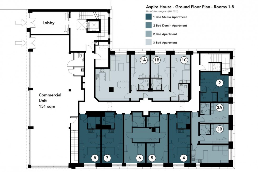 Floorplan for ASPIRE HOUSE - 2 BED APARTMENTS