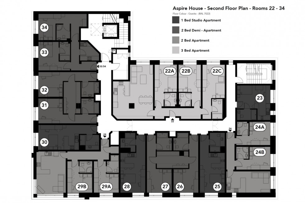 Floorplan for ASPIRE HOUSE - 2 BED APARTMENTS