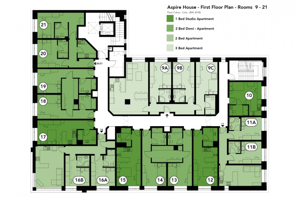 Floorplan for ASPIRE HOUSE - 2 BED APARTMENTS