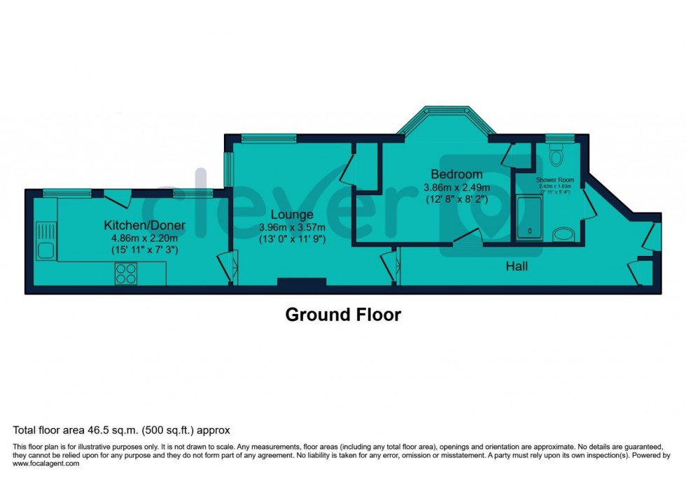 Floorplan for Garden Flat, Alma Road, Plymouth