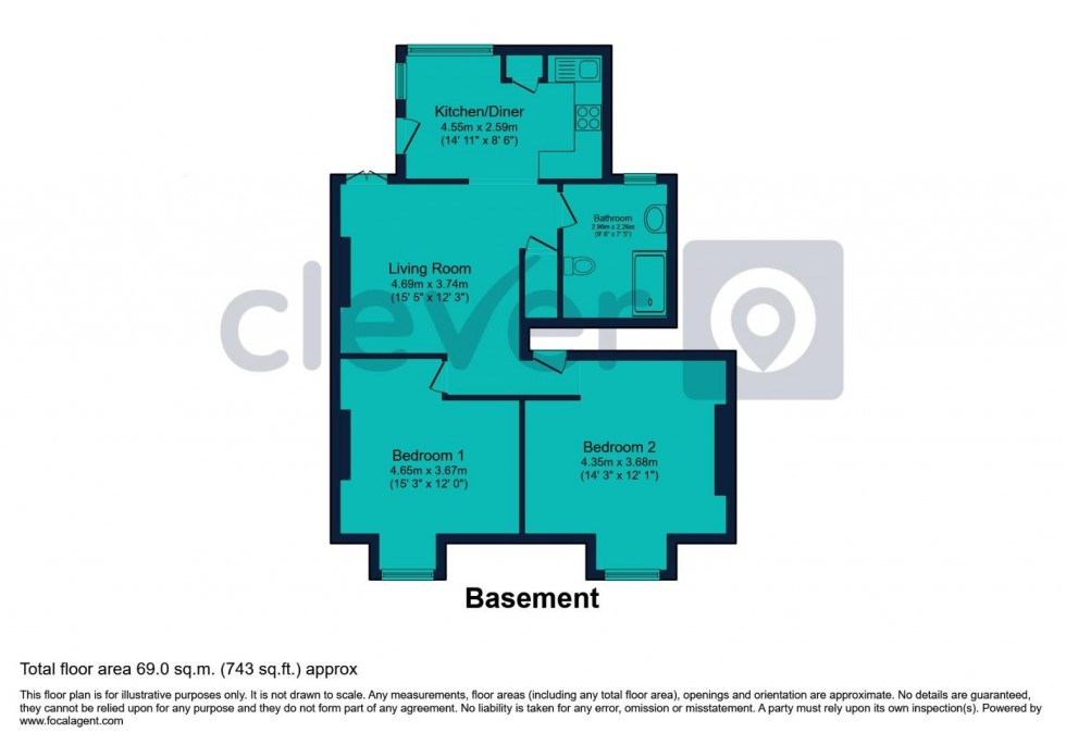 Floorplan for Connaught Avenue, Mutley, Plymouth
