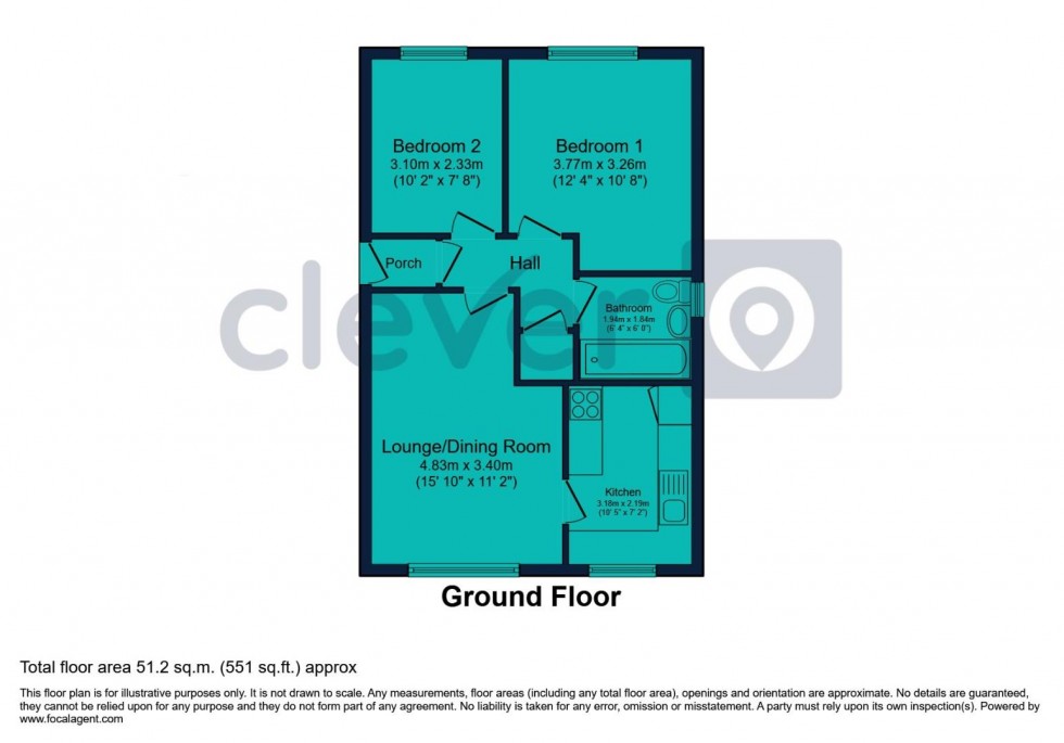 Floorplan for Portland Court, Stoke, Plymouth