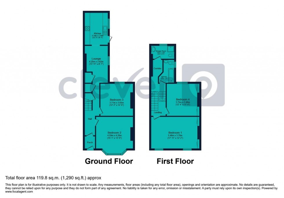 Floorplan for Greenbank Terrace, Greenbank, Plymouth