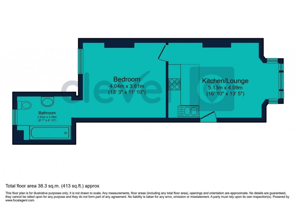 Floorplan for Connaught Avenue, Mutley, Plymouth