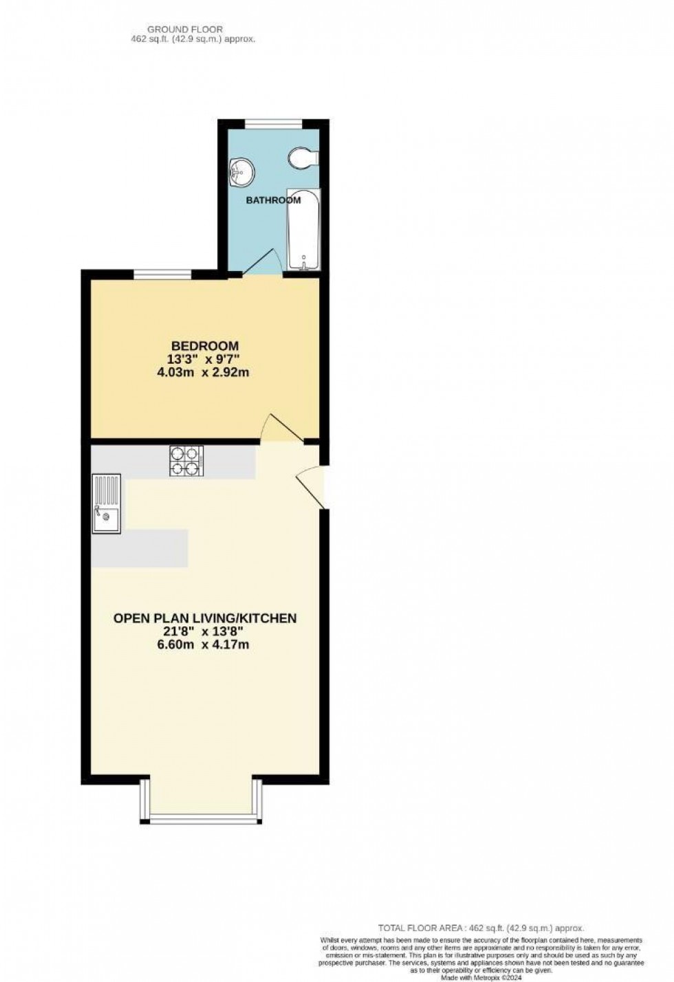 Floorplan for Connaught Avenue, Mutley, Plymouth